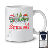 Personalized Custom Name Just A Jolly Scottish Fold; Adorable Christmas Tree Santa Elf Animal T-Shirt