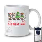 Personalized Custom Name Just A Jolly Siamese Cat; Adorable Christmas Tree Santa Elf Animal T-Shirt