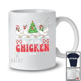 Personalized Custom Name Just A Jolly Chicken; Adorable Christmas Tree Santa Elf Farm Farmer T-Shirt