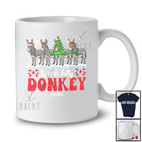 Personalized Custom Name Just A Jolly Donkey; Adorable Christmas Tree Santa Elf Farm Farmer T-Shirt