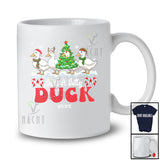 Personalized Custom Name Just A Jolly Duck; Adorable Christmas Tree Santa Elf Farm Farmer T-Shirt