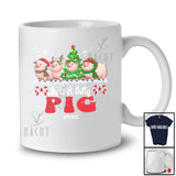 Personalized Custom Name Just A Jolly Pig; Adorable Christmas Tree Santa Elf Farm Farmer T-Shirt