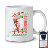 Personalized Custom Name Merry Chrismas; Amusing Sweater Santa Swish Basketball Player T-Shirt
