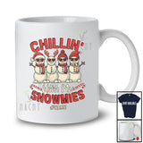 Personalized Custom Name Chillin' With My Snowmies; Fantastic Christmas Four Snowman Squad T-Shirt