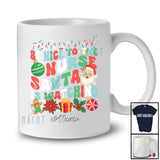 Personalized Custom Name Nice To Nurse Santa Watching; Lovely Christmas Groovy Jobs T-Shirt