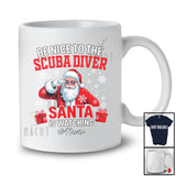 Personalized Custom Name Nice To Scuba Diver Santa Watching; Lovely Christmas Snowing Jobs T-Shirt