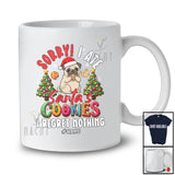 Personalized Custom Name Sorry I Ate Santa's Cookies; Humorous Christmas Naughty Pug T-Shirt