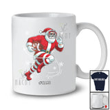 Personalized Football 67; Joyful Christmas Santa Playing Football; Pajamas Custom Name Player T-Shirt