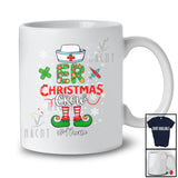 Personalized Custom Name ER Christmas Crew; Adorable Christmas Elf Nurse Nursing Group T-Shirt