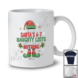 Personalized Custom Name I'm On Santa's 6 7 Naughty Lists; Merry Christmas Six Seven Elf T-Shirt