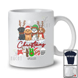 Personalized Custom Name Christmas Squad; Adorable X-mas Plaid Four Santa Elf Dog Owner T-Shirt