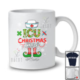 Personalized Custom Name I.C.U Christmas Crew; Adorable Christmas Elf Nurse Nursing Group T-Shirt