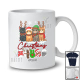 Personalized Custom Name Christmas Squad; Adorable X-mas Plaid Four Santa Elf Cat Owner T-Shirt