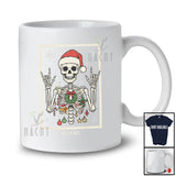 Personalized Custom Name Rock Skeleton Santa; Scary Christmas Snowing Friends Family T-Shirt