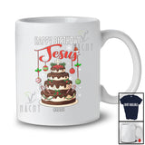 Personalized Custom Name Happy Birthday Jesus; Awesome Christmas Birthday Cake Family T-Shirt