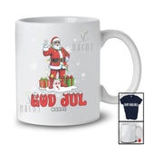 Personalized Custom Name God Jul; Amazing Christmas Lights Santa Norwegian; Family T-Shirt