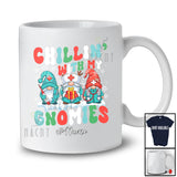 Personalized Custom Name Chillin' With Gnomies; Amazing Christmas Groovy Three Gnomes Nurse T-Shirt