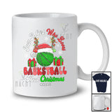 Personalized Custom Name Girl Who Loves Basketball Christmas; Joyful Sport Santa Player T-Shirt