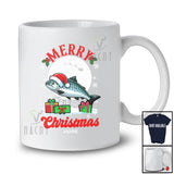 Personalized Custom Name Merry Christmas; Adorable X-mas Moon Santa Salmon Sea Animal T-Shirt