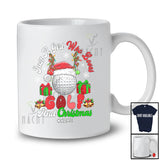 Personalized Custom Name Girl Who Loves Golf Christmas; Joyful Sport Santa Reindeer Player T-Shirt