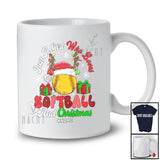 Personalized Custom Name Girl Who Loves Softball Christmas; Joyful Sport Santa Player T-Shirt