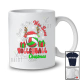Personalized Custom Name Girl Who Loves Volleyball Christmas; Joyful Sport Santa Player T-Shirt