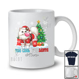 Personalized Custom Name Too Cool For Santa; Humorous Christmas Tree Snow Cat Bubble T-Shirt