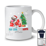Personalized Custom Name Too Cool For Santa; Humorous Christmas Tree Snow Pug Bubble T-Shirt