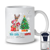 Personalized Custom Name Too Cool For Santa; Humorous Christmas Tree Snow Reindeer Bubble T-Shirt