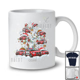 Personalized Custom Name Santa Police Car On Christmas Tree; Joyful X-mas Snow Lights Police T-Shirt