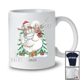 Personalized Custom Name Dabbing Snowman Riding Chicken Reindeer; Lovely Christmas Farmer T-Shirt