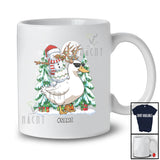 Personalized Custom Name Dabbing Snowman Riding Duck Reindeer; Lovely Christmas Farmer T-Shirt