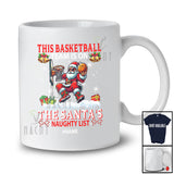 Personalized Custom Name Basketball Team On Santa's Naughty List; Joyful Christmas Player T-Shirt