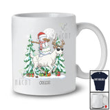 Personalized Custom Name Dabbing Snowman Riding Goat Reindeer; Lovely Christmas Farmer T-Shirt