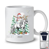 Personalized Custom Name Dabbing Snowman Riding Horse Reindeer; Lovely Christmas Farmer T-Shirt