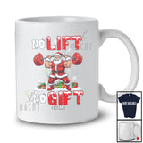 Personalized Custom Name No Lift No Gift; Amazing Christmas Santa Weightlifting Fitness Workout T-Shirt