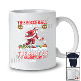 Personalized Custom Name Bocce Ball Team On Santa's Naughty List; Joyful Christmas Player T-Shirt