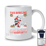 Personalized Custom Name Bowling Team On Santa's Naughty List; Joyful Christmas Player T-Shirt