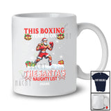 Personalized Custom Name Boxing Team On Santa's Naughty List; Joyful Christmas Player T-Shirt