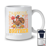 Personalized Custom Name Thankful Grateful Brother; Awesome Thanksgiving Turkey Family T-Shirt