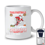Personalized Custom Name Football Team On Santa's Naughty List; Joyful Christmas Player T-Shirt