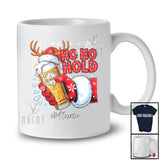 Personalized Custom Name 2 HoHold ReinBeer; Joyful Christmas Santa Holding Beer Glass Drinking T-Shirt