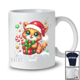 Personalized Custom Name Cat Santa Gingerbread; Adorable Christmas Baking Baker T-Shirt