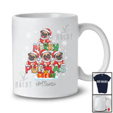 Personalized Custom Name Merry Pugmas; Lovely Christmas Tree Santa Pug Owner Family T-Shirt