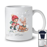 Personalized Custom Name Santa Boy Reindeer; Adorable Christmas Santa Sleigh Snow; Family T-Shirt