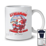 Personalized Custom Name Streaming Through Snow; Merry Christmas Santa Streamer Working T-Shirt