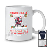 Personalized Custom Name Ice Hockey Team On Santa's Naughty List; Joyful Christmas Player T-Shirt