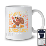 Personalized Custom Name Thankful Grateful Lunch Lady; Awesome Thanksgiving Turkey Family T-Shirt