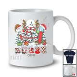 Personalized Custom Name Nurse; Proud Christmas Tree Lights Three Santa Elf Jobs Tools T-Shirt