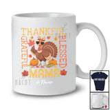 Personalized Custom Name Thankful Grateful Mama; Awesome Thanksgiving Turkey Family T-Shirt